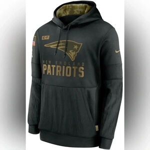 New England Patriots Authentic Nike NFL Salute to Service Hoodie Black Men's 3XL